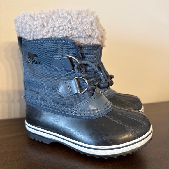 Sorel Waterproof Snow Boots Blue/black Fleece Lining Size 11 - Picture 1 of 9